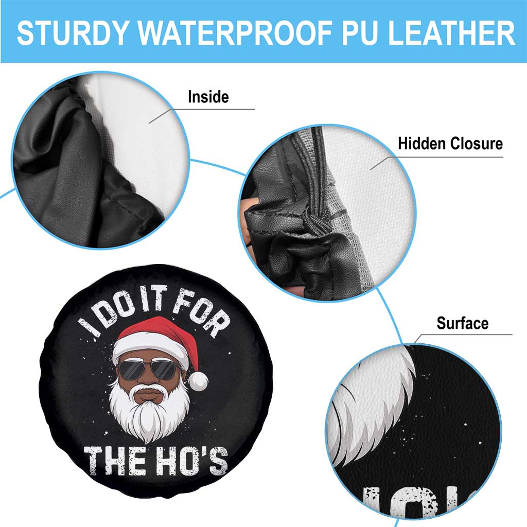 I Do It For The Hos Black Santa Christmas Spare Tire Cover Funny Inappropriate Rude Santa - Wonder Print Shop