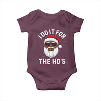 I Do It For The Hos Black Santa Christmas Baby Onesie Funny Inappropriate Rude Santa - Wonder Print Shop