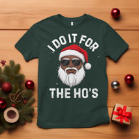 I Do It For The Hos Black Santa Christmas T Shirt Funny Inappropriate Rude Santa - Wonder Print Shop