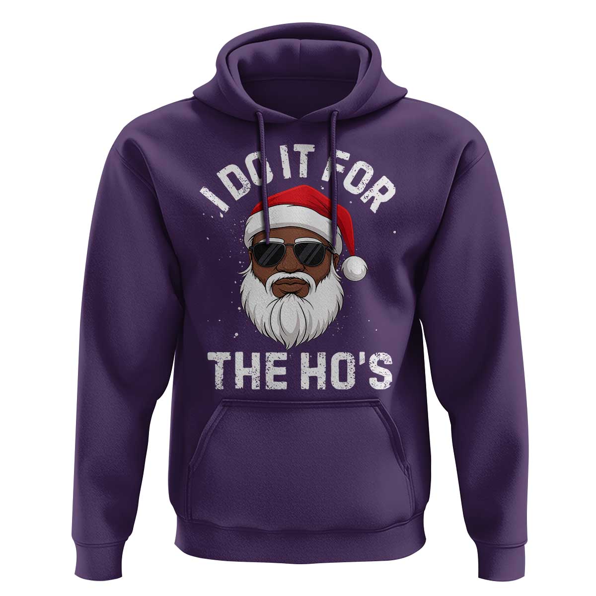 I Do It For The Hos Black Santa Christmas Hoodie Funny Inappropriate Rude Santa - Wonder Print Shop