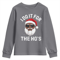 I Do It For The Hos Black Santa Christmas Youth Sweatshirt Funny Inappropriate Rude Santa - Wonder Print Shop