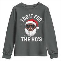I Do It For The Hos Black Santa Christmas Youth Sweatshirt Funny Inappropriate Rude Santa - Wonder Print Shop