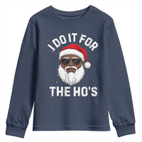 I Do It For The Hos Black Santa Christmas Youth Sweatshirt Funny Inappropriate Rude Santa - Wonder Print Shop