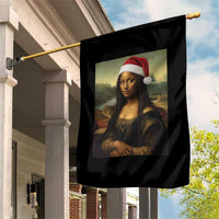 Funny Black Christmas Garden Flag Vintage Mona Lisa Afro Santa Da Vinci Xmas - Wonder Print Shop