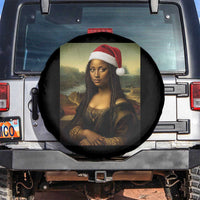 Funny Black Christmas Spare Tire Cover Vintage Mona Lisa Afro Santa Da Vinci Xmas - Wonder Print Shop