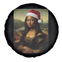 Funny Black Christmas Spare Tire Cover Vintage Mona Lisa Afro Santa Da Vinci Xmas - Wonder Print Shop