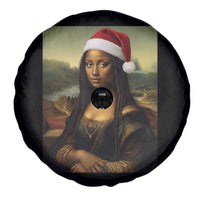 Funny Black Christmas Spare Tire Cover Vintage Mona Lisa Afro Santa Da Vinci Xmas - Wonder Print Shop