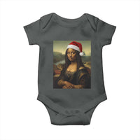 Funny Black Christmas Baby Onesie Vintage Mona Lisa Afro Santa Da Vinci Xmas - Wonder Print Shop