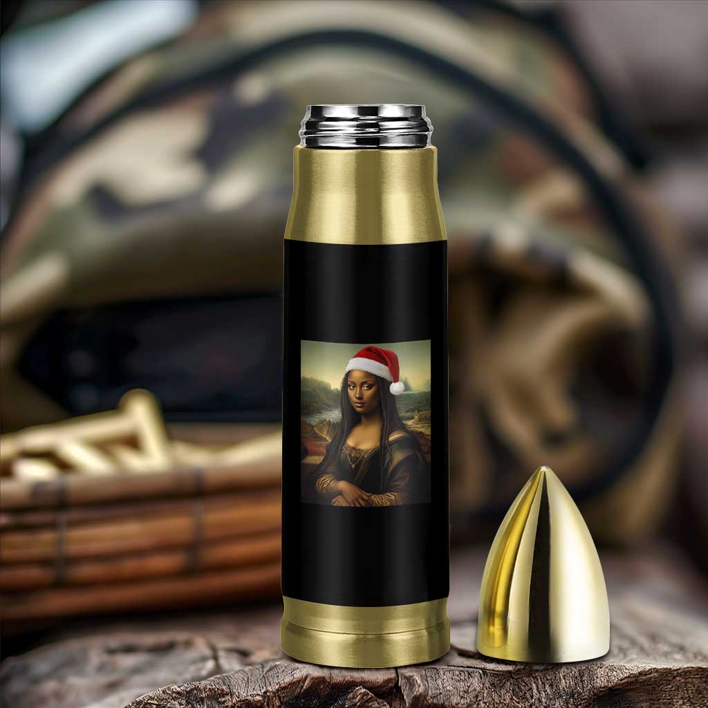 Funny Black Christmas Bullet Tumbler Vintage Mona Lisa Afro Santa Da Vinci Xmas - Wonder Print Shop