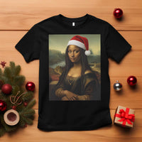 Funny Black Christmas T Shirt Vintage Mona Lisa Afro Santa Da Vinci Xmas - Wonder Print Shop