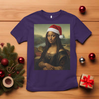 Funny Black Christmas T Shirt Vintage Mona Lisa Afro Santa Da Vinci Xmas - Wonder Print Shop