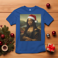 Funny Black Christmas T Shirt Vintage Mona Lisa Afro Santa Da Vinci Xmas - Wonder Print Shop