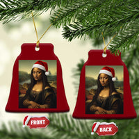 Funny Black Christmas Ceramic Ornament Vintage Mona Lisa Afro Santa Da Vinci Xmas - Wonder Print Shop
