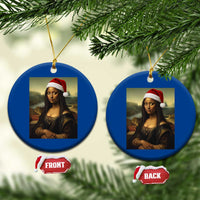 Funny Black Christmas Ceramic Ornament Vintage Mona Lisa Afro Santa Da Vinci Xmas - Wonder Print Shop