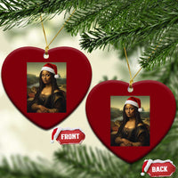 Funny Black Christmas Ceramic Ornament Vintage Mona Lisa Afro Santa Da Vinci Xmas - Wonder Print Shop