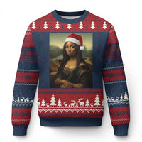 Funny Black Xmas Ugly Christmas Sweater Vintage Mona Lisa Afro Santa Da Vinci Xmas - Wonder Print Shop