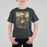 Funny Black Christmas T Shirt For Kid Vintage Mona Lisa Afro Santa Da Vinci Xmas - Wonder Print Shop