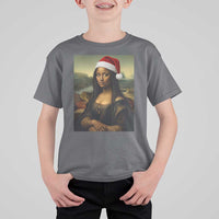 Funny Black Christmas T Shirt For Kid Vintage Mona Lisa Afro Santa Da Vinci Xmas - Wonder Print Shop