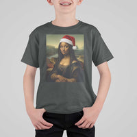 Funny Black Christmas T Shirt For Kid Vintage Mona Lisa Afro Santa Da Vinci Xmas - Wonder Print Shop