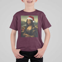 Funny Black Christmas T Shirt For Kid Vintage Mona Lisa Afro Santa Da Vinci Xmas - Wonder Print Shop