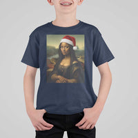 Funny Black Christmas T Shirt For Kid Vintage Mona Lisa Afro Santa Da Vinci Xmas - Wonder Print Shop