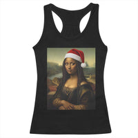 Funny Black Christmas Racerback Tank Top Vintage Mona Lisa Afro Santa Da Vinci Xmas - Wonder Print Shop