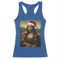 Funny Black Christmas Racerback Tank Top Vintage Mona Lisa Afro Santa Da Vinci Xmas - Wonder Print Shop