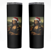 Funny Black Christmas Skinny Tumbler Vintage Mona Lisa Afro Santa Da Vinci Xmas - Wonder Print Shop