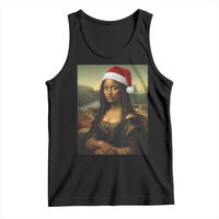 Funny Black Christmas Tank Top Vintage Mona Lisa Afro Santa Da Vinci Xmas - Wonder Print Shop