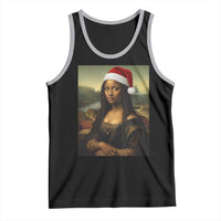 Funny Black Christmas Tank Top Vintage Mona Lisa Afro Santa Da Vinci Xmas - Wonder Print Shop