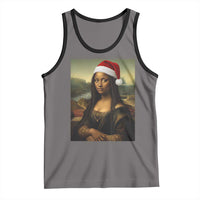 Funny Black Christmas Tank Top Vintage Mona Lisa Afro Santa Da Vinci Xmas - Wonder Print Shop