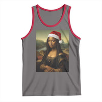 Funny Black Christmas Tank Top Vintage Mona Lisa Afro Santa Da Vinci Xmas - Wonder Print Shop