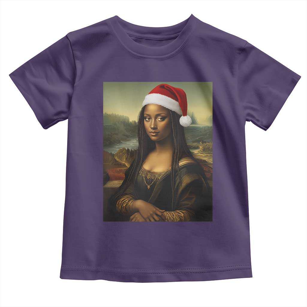 Funny Black Christmas Toddler T Shirt Vintage Mona Lisa Afro Santa Da Vinci Xmas - Wonder Print Shop