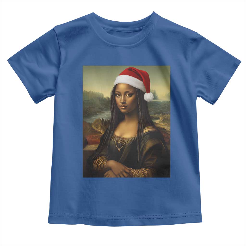 Funny Black Christmas Toddler T Shirt Vintage Mona Lisa Afro Santa Da Vinci Xmas - Wonder Print Shop