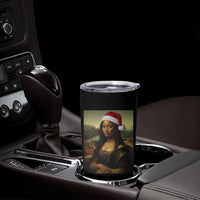 Funny Black Christmas Tumbler Cup Vintage Mona Lisa Afro Santa Da Vinci Xmas - Wonder Print Shop