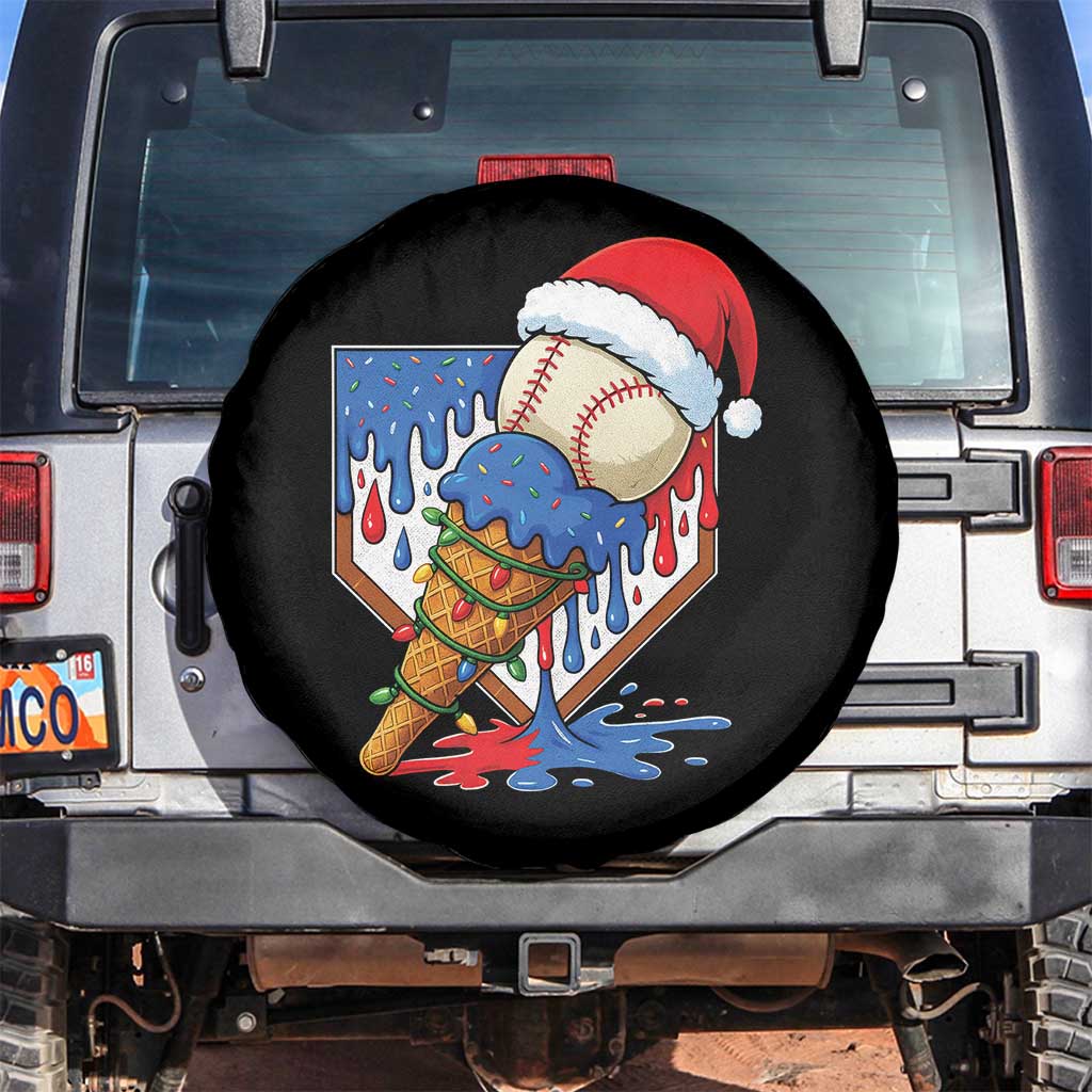 Christmas Baseball Ice Cream Drip Spare Tire Cover Santa Sports Player Xmas Light Boys Baseball Bat TS10