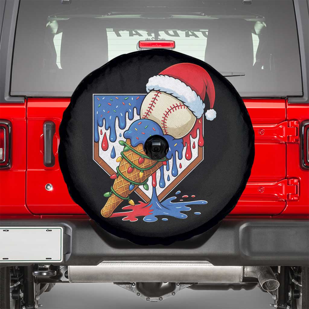 Christmas Baseball Ice Cream Drip Spare Tire Cover Santa Sports Player Xmas Light Boys Baseball Bat TS10