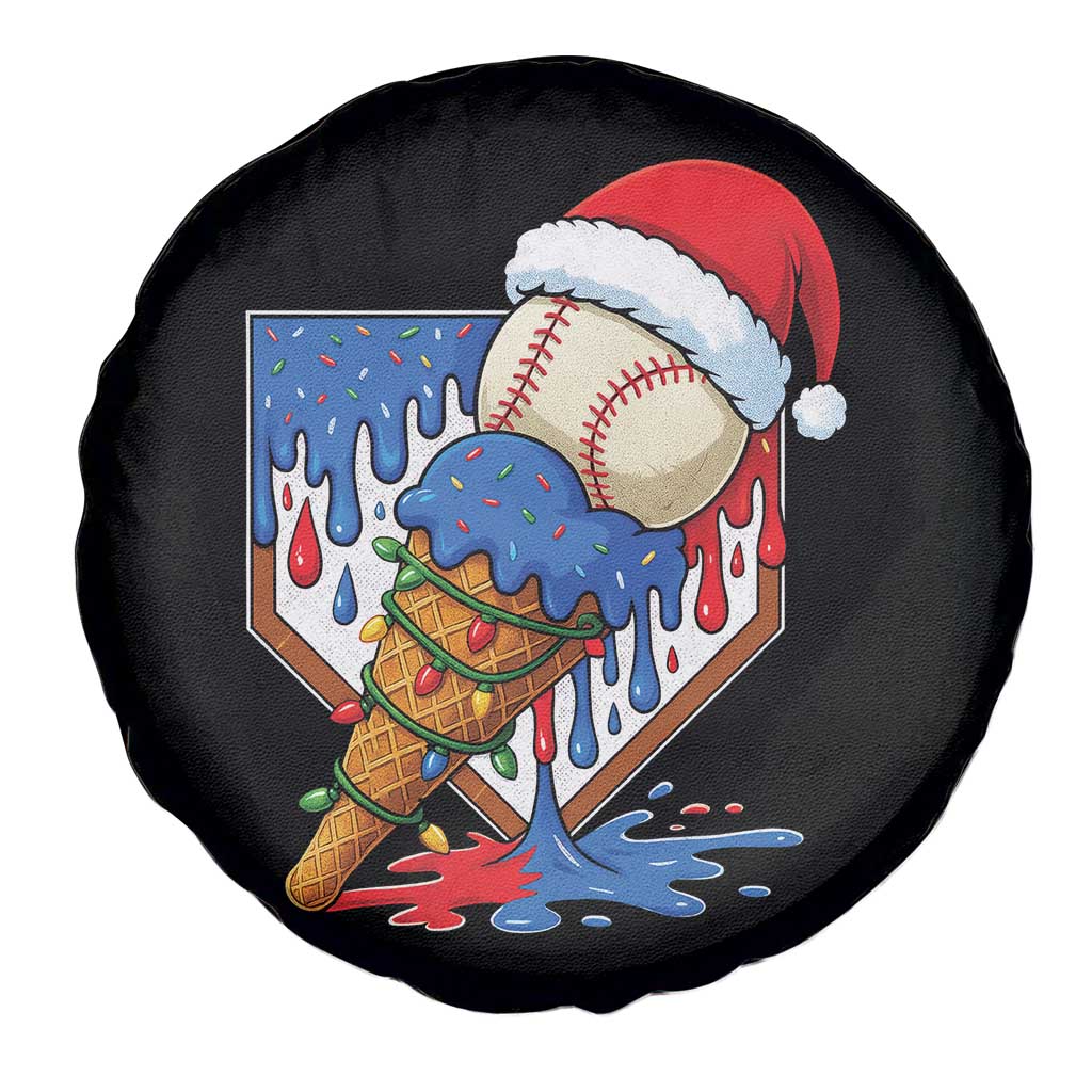 Christmas Baseball Ice Cream Drip Spare Tire Cover Santa Sports Player Xmas Light Boys Baseball Bat TS10