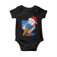 Christmas Baseball Ice Cream Drip Baby Onesie Santa Sports Player Xmas Light Boys Baseball Bat - Wonder Print Shop
