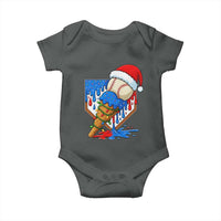 Christmas Baseball Ice Cream Drip Baby Onesie Santa Sports Player Xmas Light Boys Baseball Bat - Wonder Print Shop