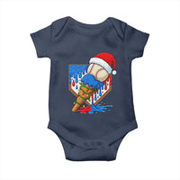 Christmas Baseball Ice Cream Drip Baby Onesie Santa Sports Player Xmas Light Boys Baseball Bat - Wonder Print Shop