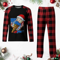 Christmas Baseball Ice Cream Drip Plaid Pajama Set Santa Sports Player Xmas Light Boys Baseball Bat - Wonder Print Shop