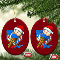 Christmas Baseball Ice Cream Drip Ceramic Ornament Santa Sports Player Xmas Light Boys Baseball Bat - Wonder Print Shop