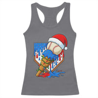 Christmas Baseball Ice Cream Drip Racerback Tank Top Santa Sports Player Xmas Light Boys Baseball Bat - Wonder Print Shop
