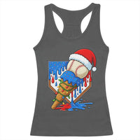 Christmas Baseball Ice Cream Drip Racerback Tank Top Santa Sports Player Xmas Light Boys Baseball Bat - Wonder Print Shop