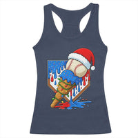Christmas Baseball Ice Cream Drip Racerback Tank Top Santa Sports Player Xmas Light Boys Baseball Bat - Wonder Print Shop