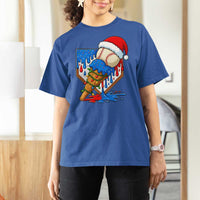Christmas Baseball Ice Cream Drip T Shirt For Women Santa Sports Player Xmas Light Boys Baseball Bat - Wonder Print Shop