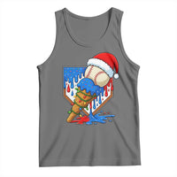 Christmas Baseball Ice Cream Drip Tank Top Santa Sports Player Xmas Light Boys Baseball Bat - Wonder Print Shop