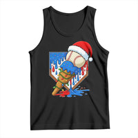Christmas Baseball Ice Cream Drip Tank Top Santa Sports Player Xmas Light Boys Baseball Bat - Wonder Print Shop