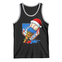 Christmas Baseball Ice Cream Drip Tank Top Santa Sports Player Xmas Light Boys Baseball Bat - Wonder Print Shop